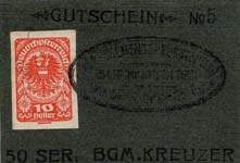 Biefmarkengeld Schenkenfelden - 10 heller rouge - timbre-monnaie - encased stamp - gutschein - front