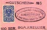 Biefmarkengeld Schenkenfelden - 25 heller E - timbre-monnaie - encased stamp - gutschein - front