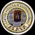 Timbre-monnaie de fantaisie - Alava - 1936 - Espagne - carton moneda