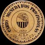 Carton moneda Alba del Valles 1937 - 5 centimos - timbre-monnaie de fantaisie - Espagne - avers