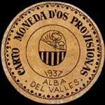 Timbre-monnaie de fantaisie - Alba del Valles - 1937 - Espagne - carton moneda