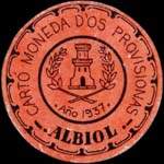 Carton moneda Albiol 1937 - 10 centimos - timbre-monnaie de fantaisie - Espagne - avers