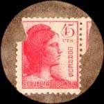 Carton moneda Alcala de Henares - 1937 - 45 centimos - timbre-monnaie de fantaisie - Espagne - revers