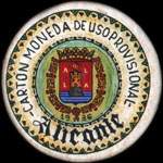 Carton moneda Alicante 1936 - 10 centimos - timbre-monnaie de fantaisie - Espagne - avers