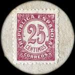 Carton moneda Alicante 1936 - 25 centimos - timbre-monnaie de fantaisie - Espagne - revers