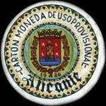 Carton moneda Alicante 1936 - 45 centimos - timbre-monnaie de fantaisie - Espagne - avers