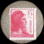 Carton moneda Alicante 1936 - 45 centimos - timbre-monnaie de fantaisie - Espagne - revers