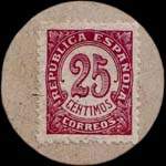 Carton moneda Almeria 1936 - 25 centimos - timbre-monnaie de fantaisie - Espagne - revers