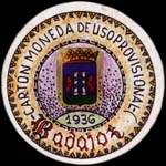 Timbre-monnaie de fantaisie - Badajoz - 1936 - Espagne - carton moneda