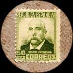 Carton moneda Bages d'en Selves 1937 - 60 centimos - timbre-monnaie de fantaisie - Espagne - revers