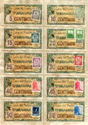 Timbre-monnaie Tarragona - Espagne - format billet en planche - dos
