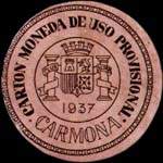 Timbre-monnaie de fantaisie - Carmona - 1937 - Espagne - carton moneda