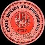 Timbre-monnaie de fantaisie - Cornella de Llobregat - 1937 - Espagne - carton moneda