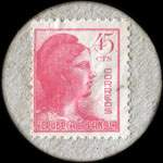 Carton moneda Cornella de Llobregat-  1937 - 45 centimos - timbre-monnaie de fantaisie - Espagne - revers