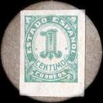 Carton moneda La Corua 1936 - 1 centimo - timbre-monnaie de fantaisie - Espagne - revers