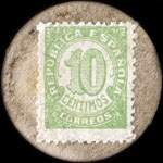 Carton moneda La Corua 1936 - 10 centimos - timbre-monnaie de fantaisie - Espagne - revers