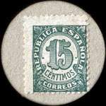 Carton moneda La Corua 1936 - 15 centimos - timbre-monnaie de fantaisie - Espagne - revers
