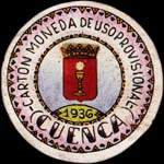 Timbre-monnaie de fantaisie - Cuenca - 1936 - Espagne - carton moneda