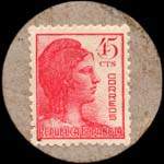 Carton moneda Cuenca 1936 - 45 centimos - timbre-monnaie de fantaisie - Espagne - revers