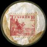 Timbre-monnaie Arcadio O. de Corcuera - Bilbao - 10 centimos (timbre de Burgos) - Espagne - revers