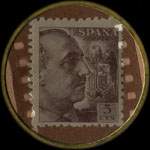 Timbre-monnaie 5 centimos - Bazar La Union - Articulos de Recuerdo - Fle al Sto Templo del Pilar - Zaragoza - Espagne - revers