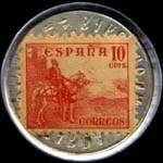 Timbre-monnaie Radio-Lucarda 10 centimos - Espagne - revers
