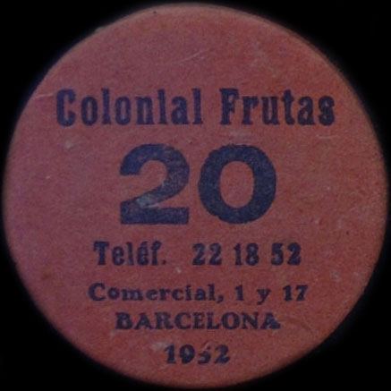 Carton Colonial Frutas type 1 - collection Gilles Blanon