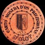 Carton moneda Dolot 1937 - 45 centimos - timbre-monnaie de fantaisie - Espagne - avers