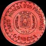Timbre-monnaie de fantaisie - Gandesa - 1937 - Espagne - carton moneda