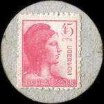 Carton moneda Gandesa 1937 - 45 centimos - timbre-monnaie de fantaisie - Espagne - revers