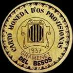 Timbre-monnaie de fantaisie - Gramenet del Besos - 1937 - Espagne - carton moneda