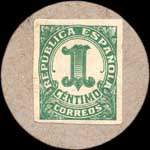 Carton moneda Granada 1936 - 1 centimo - timbre-monnaie de fantaisie - Espagne - revers