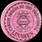 Carton moneda Linares - 1937 - 25 centimos - timbre-monnaie de fantaisie - Espagne - avers