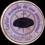 Timbre-monnaie de fantaisie - Alcorcon - Madrid - 1937 - Espagne - carton moneda