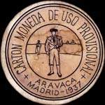 Timbre-monnaie de fantaisie - Aracava - Madrid - 1937 - Espagne - carton moneda