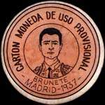 Timbre-monnaie de fantaisie - Brunete - Madrid - 1937 - Espagne - carton moneda