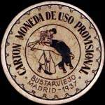 Timbre-monnaie de fantaisie - Bustar Viejo - Madrid - 1937 - Espagne - carton moneda