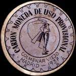Timbre-monnaie de fantaisie - Colmenar Viejo - Madrid - 1937 - Espagne - carton moneda