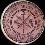 Timbre-monnaie de fantaisie - Fuencarral - Madrid - 1937 - Espagne - carton moneda