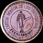Timbre-monnaie de fantaisie - Fuenlabrada - Madrid - 1937 - Espagne - carton moneda
