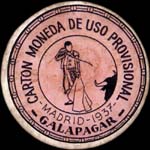Timbre-monnaie de fantaisie - Galapagar - Madrid - 1937 - Espagne - carton moneda