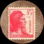 Carton moneda Madrid - 1937 - Galapagar - 45 centimos - timbre-monnaie de fantaisie - Espagne - revers
