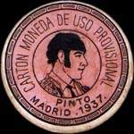 Timbre-monnaie de fantaisie - Pinto - Madrid - 1937 - Espagne - carton moneda
