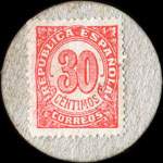 Carton moneda Manlleu - 1937 - 30 centimos - timbre-monnaie de fantaisie - Espagne - revers