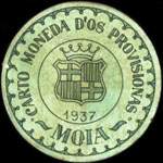 Carton moneda Moia - 1937 - 15 centimos - timbre-monnaie de fantaisie - Espagne - avers