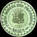 Carton moneda Moia - 1937 - 20 centimos - timbre-monnaie de fantaisie - Espagne - avers