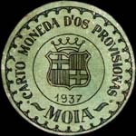 Timbre-monnaie de fantaisie - Moia - 1937 - Espagne - carton moneda