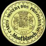 Carton moneda Montblanch - 1937 - 25 centimos - timbre-monnaie de fantaisie - Espagne - avers