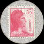 Carton moneda Montblanch - 1937 - 45 centimos - timbre-monnaie de fantaisie - Espagne - revers