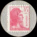Carton moneda Montgat - 1937 - 45 centimos - timbre-monnaie de fantaisie - Espagne - revers